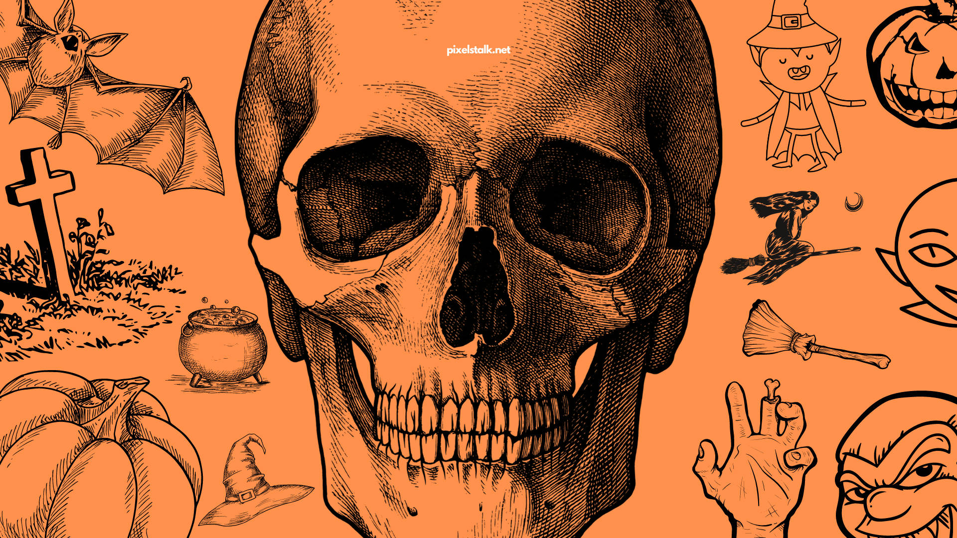 Vintage Halloween-skallehode Bakgrunner
