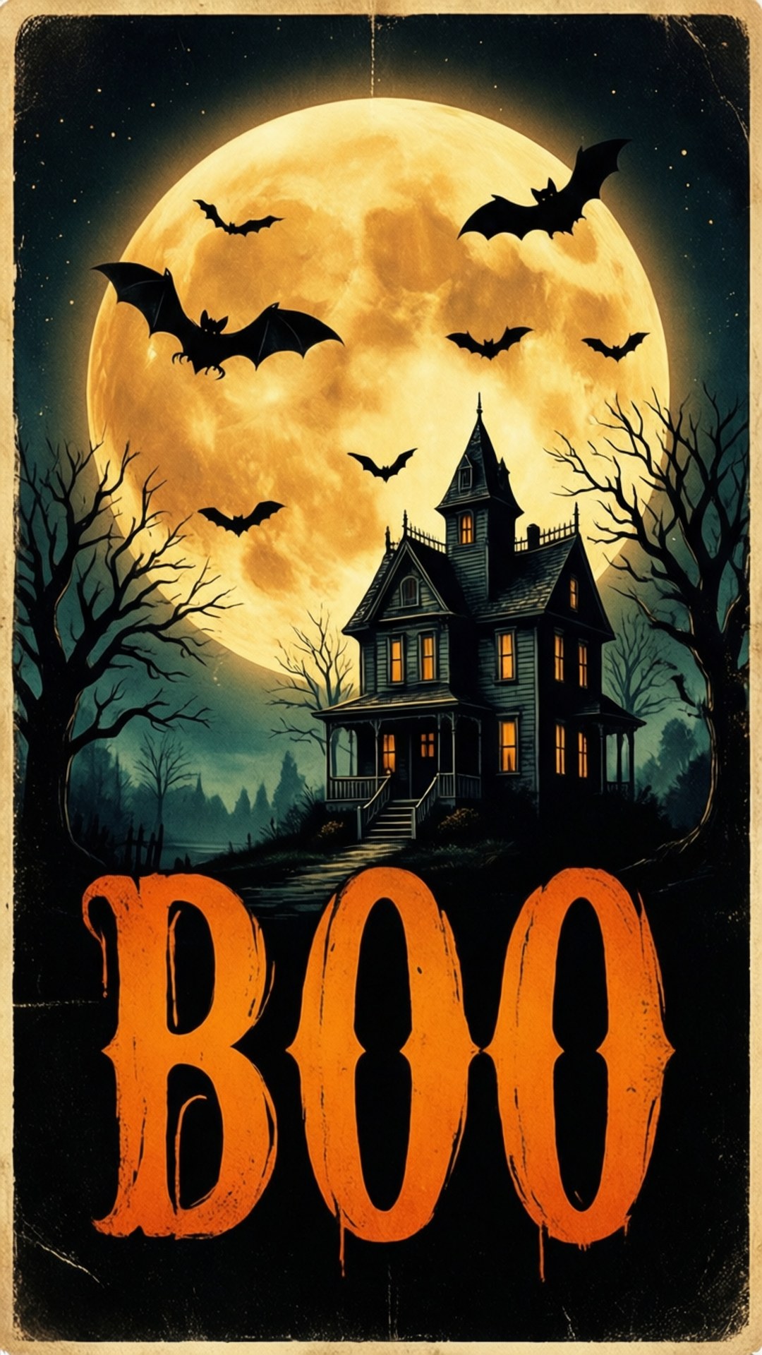 Vintage Halloween-plakat Bakgrunner