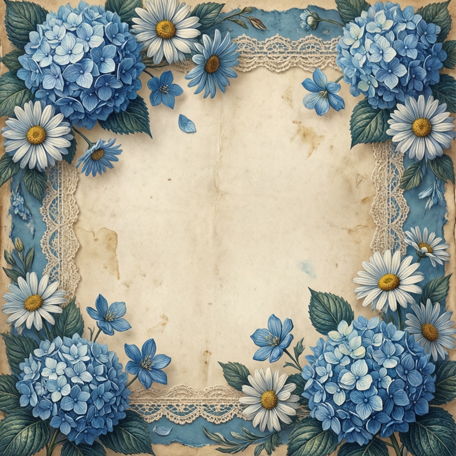 Vintage hortensia-blondekant Bakgrunner