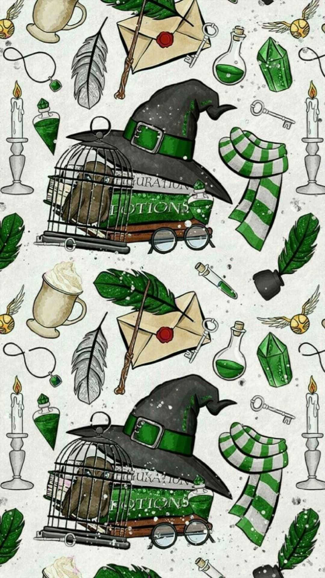 Vintage iPhone Slytherin-samling klistremerker Bakgrunner