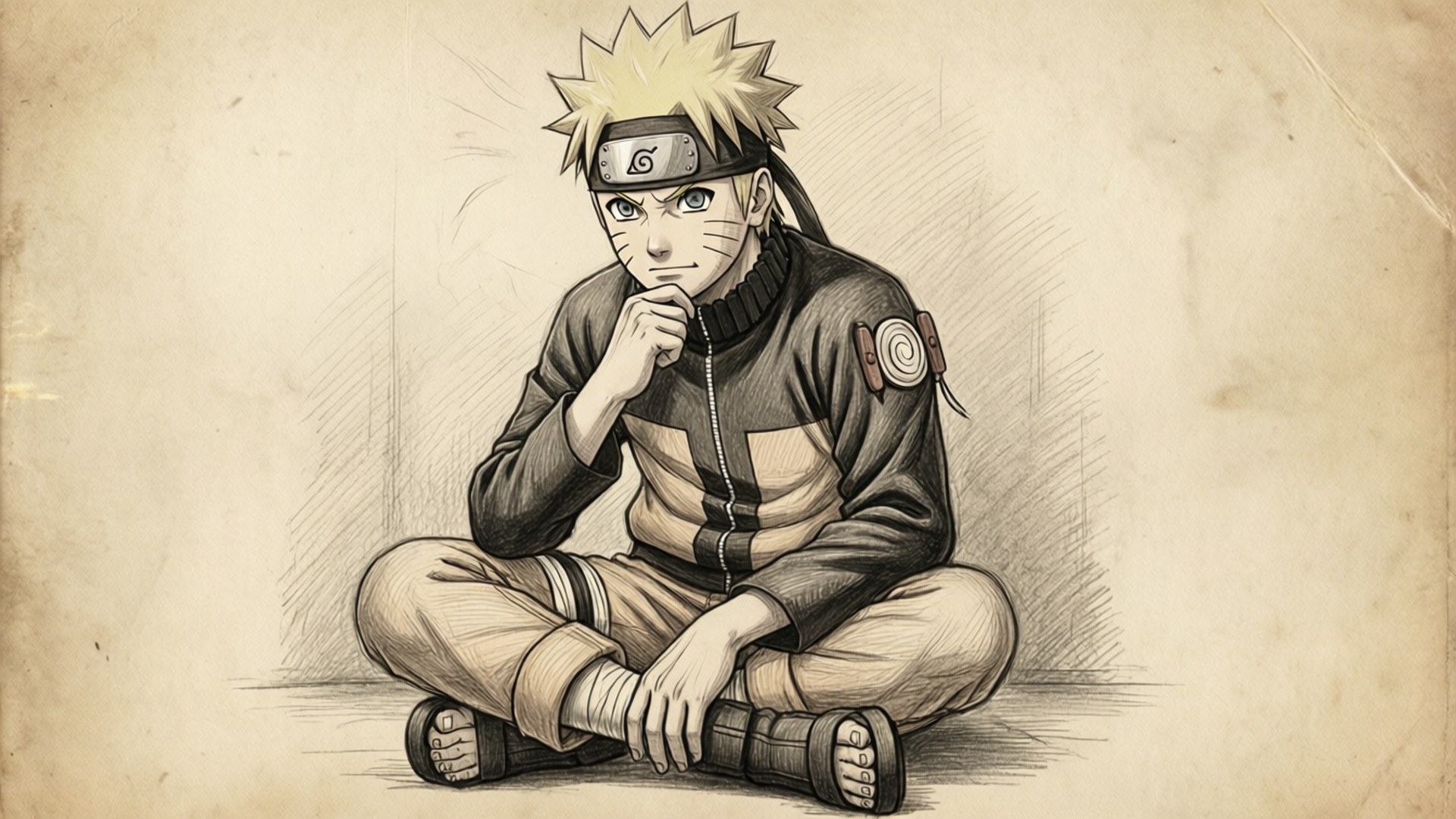 Vintage Naruto-skisse Bakgrunner