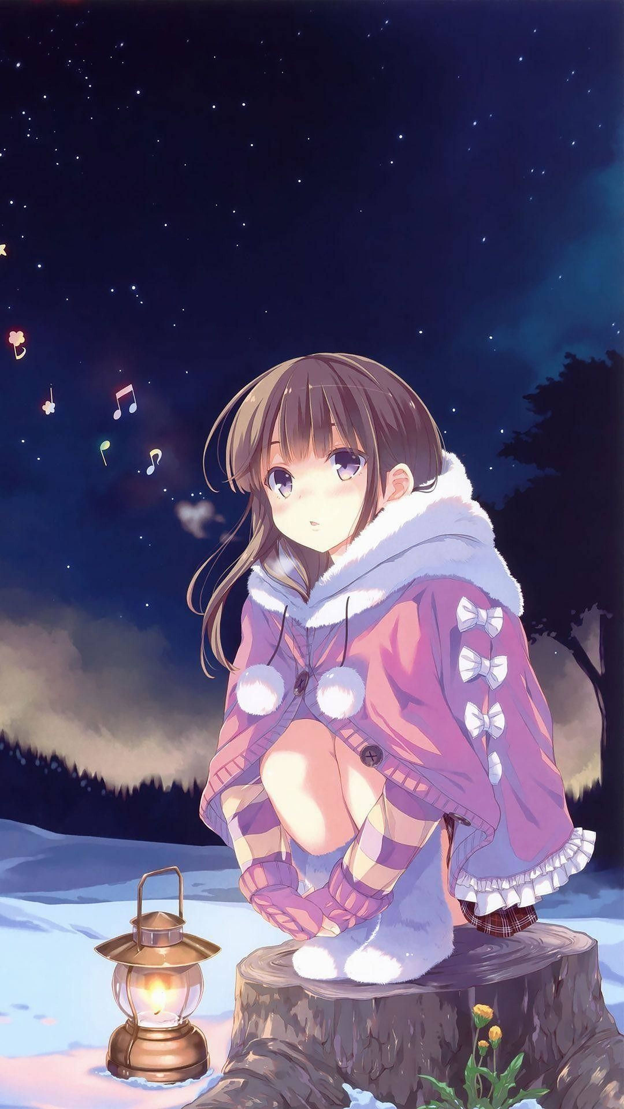 Vinter Anime iPhone Bakgrunner