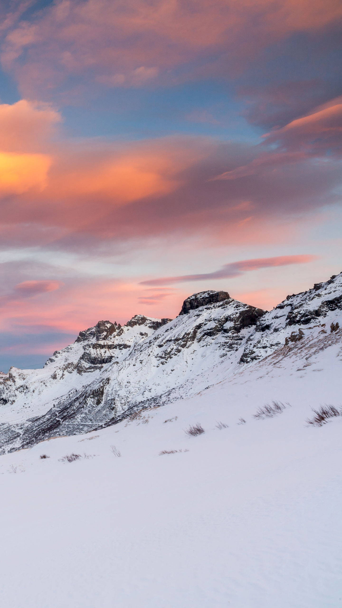 Vintertelefon Snødekt Fjell Bakgrunner