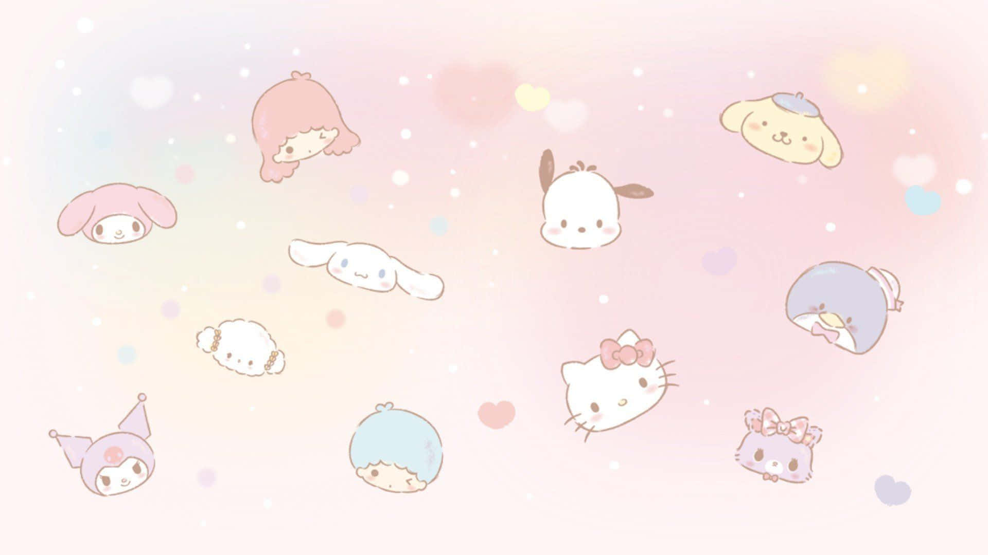 Vis din Sanrio-ånd med denne morsomme og fargerike bakgrunnen Bakgrunner