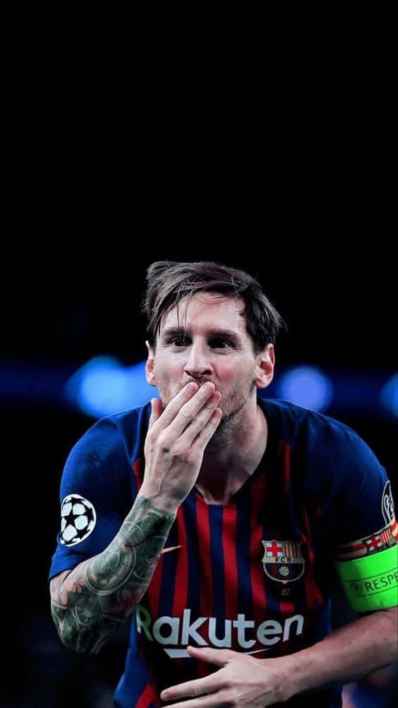 Vis lojaliteten din med Messi iPhone Bakgrunner