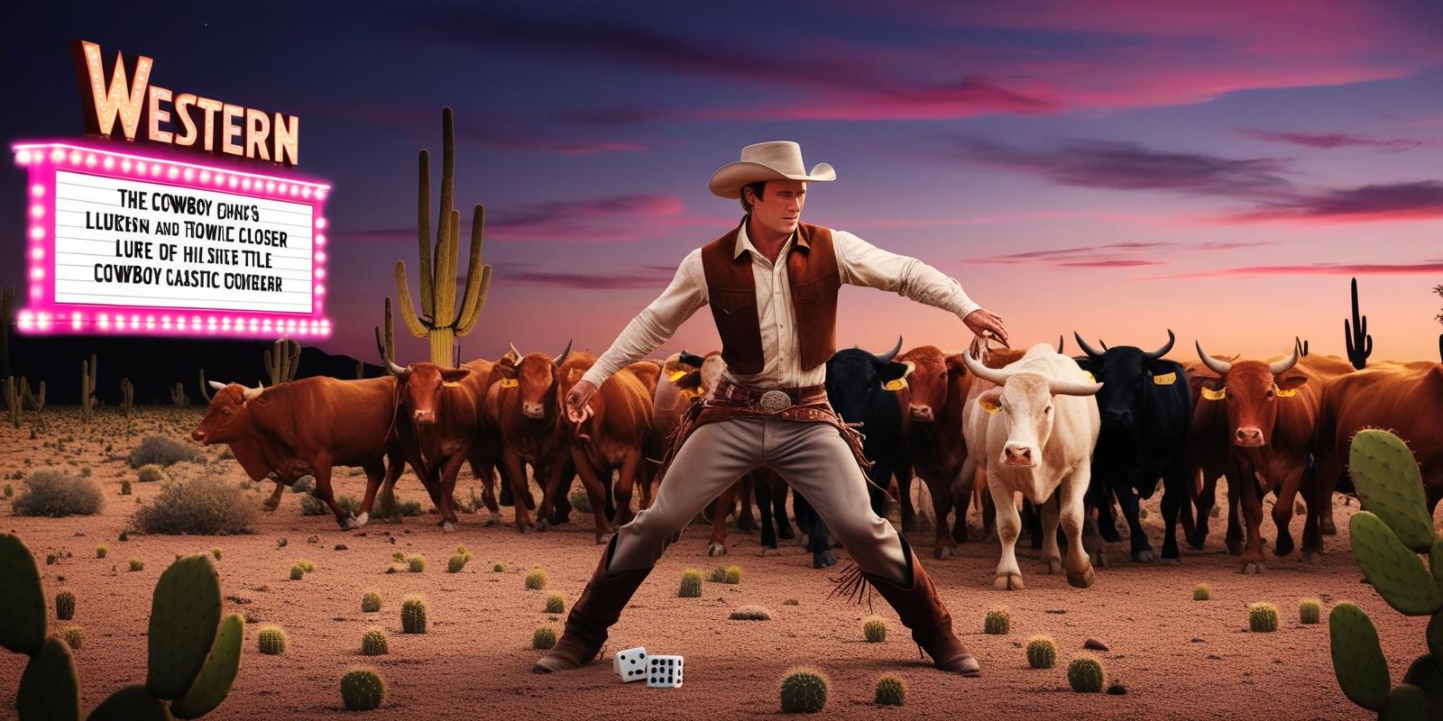 Westernfilmscene med cowboy Bakgrunner