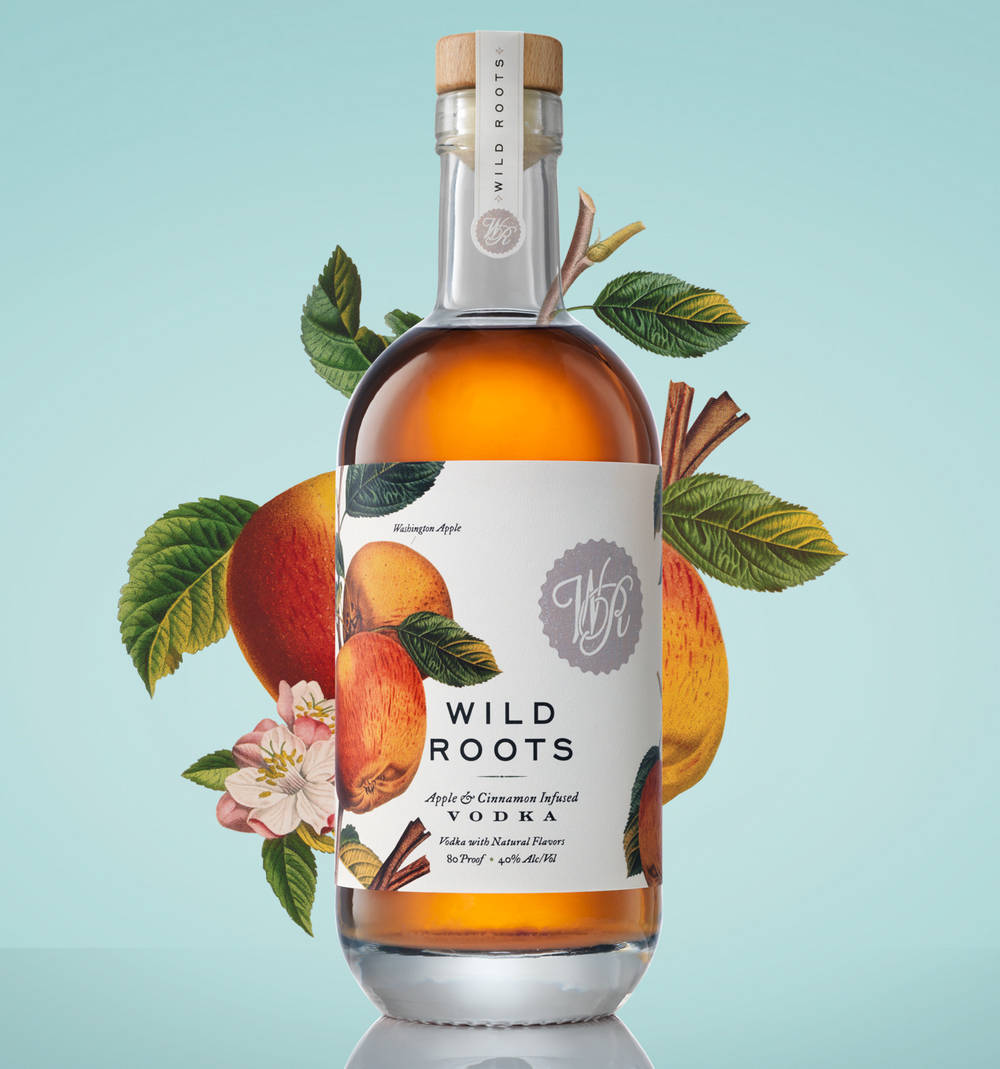 Wild Roots Bringebærinfundert Vodka Blå Bakgrunn Bakgrunner