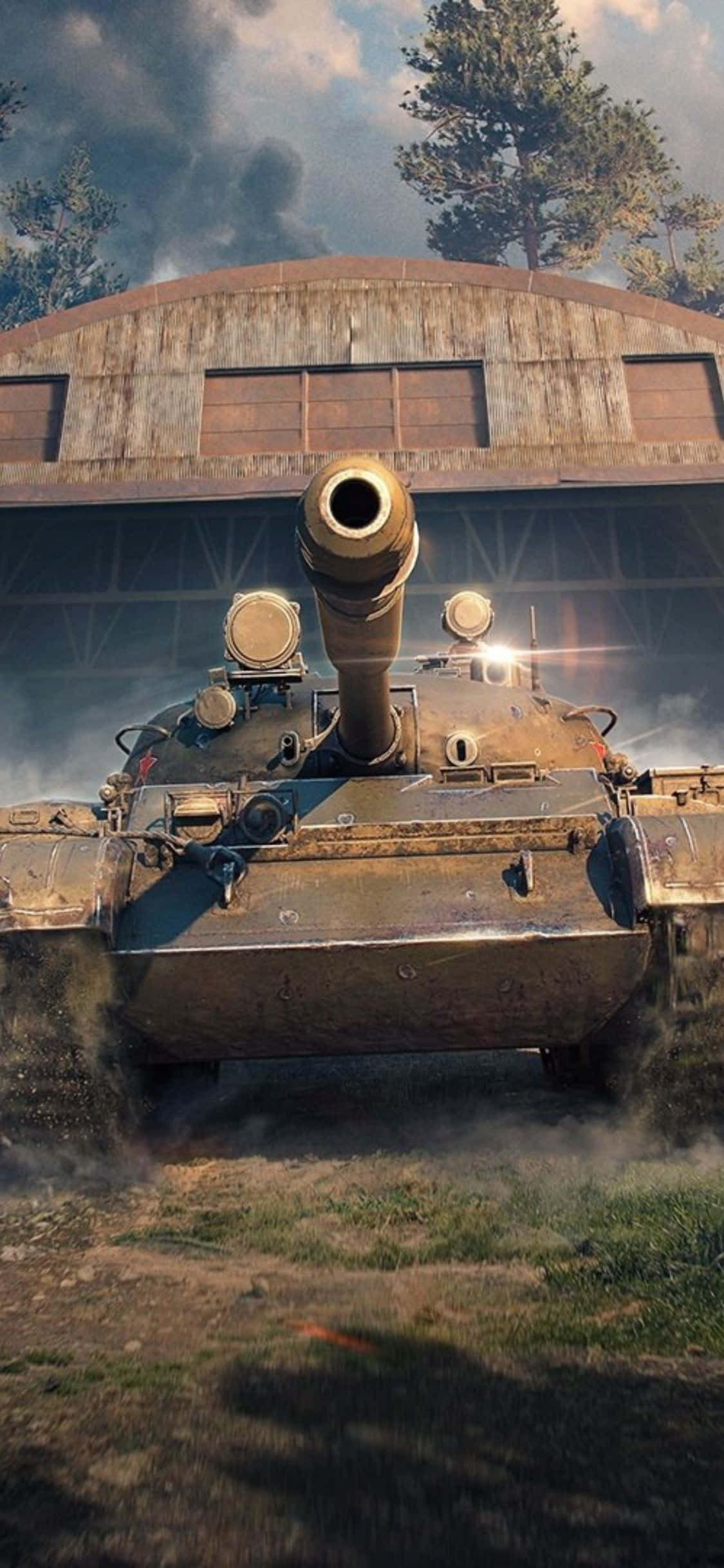 world of tanks - en tank foran en bygning Bakgrunner