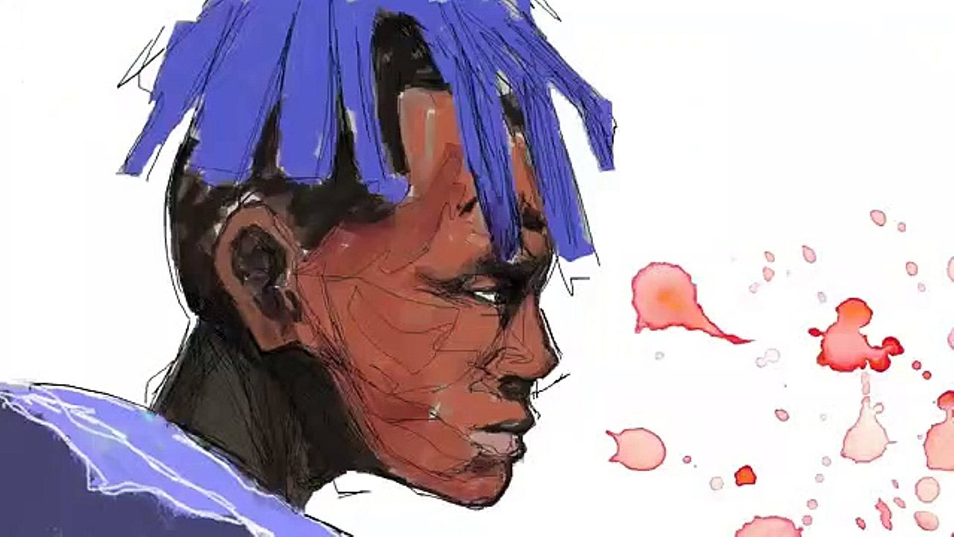 Xxxtentacion Anime Akvarellkunst Bakgrunner