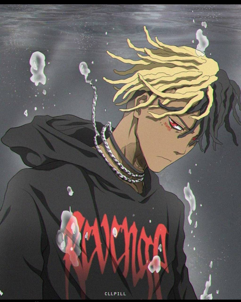 Xxxtentacion Anime i svart jakke Bakgrunner
