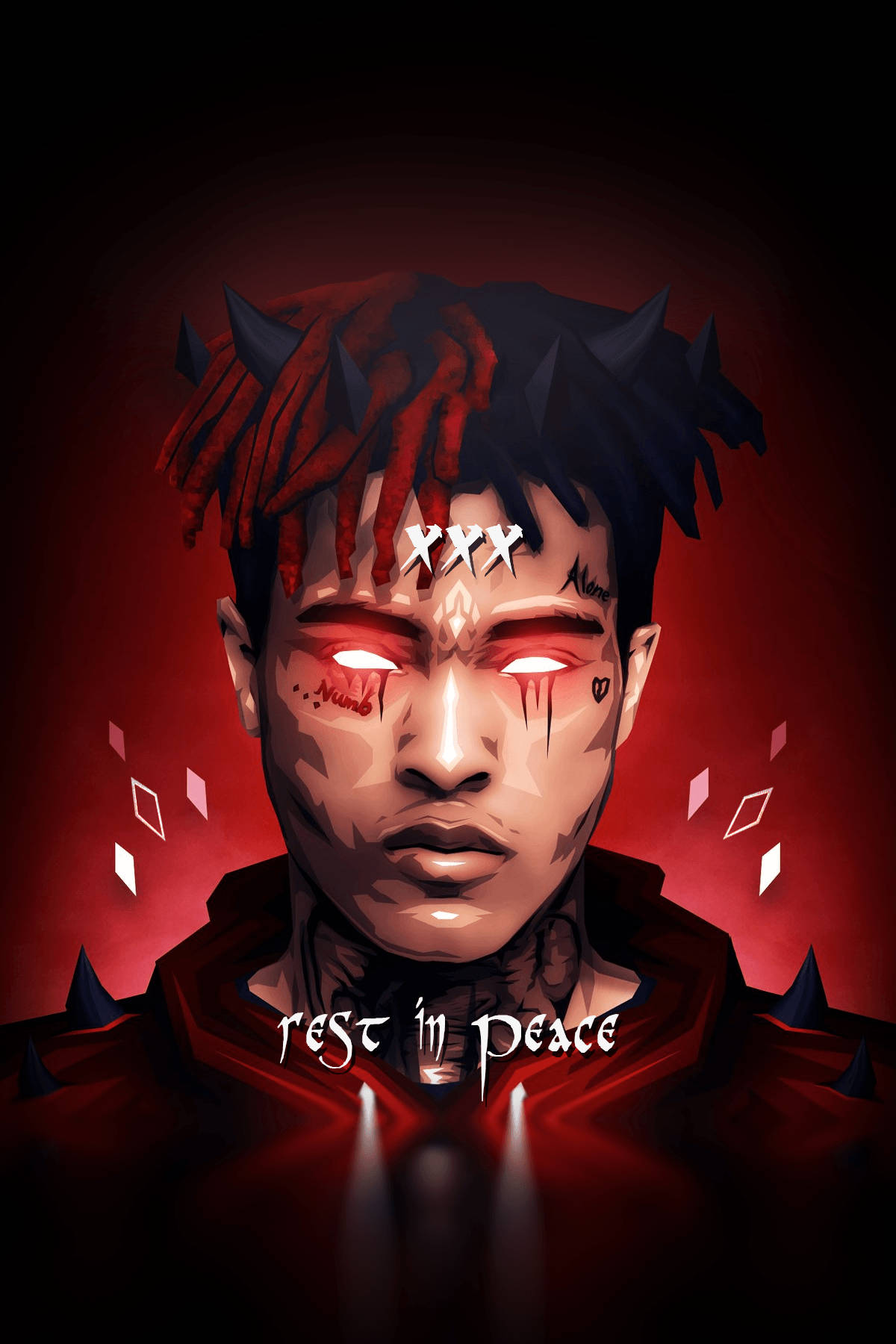 Xxxtentacion Anime Rapper Med Horn Bakgrunner