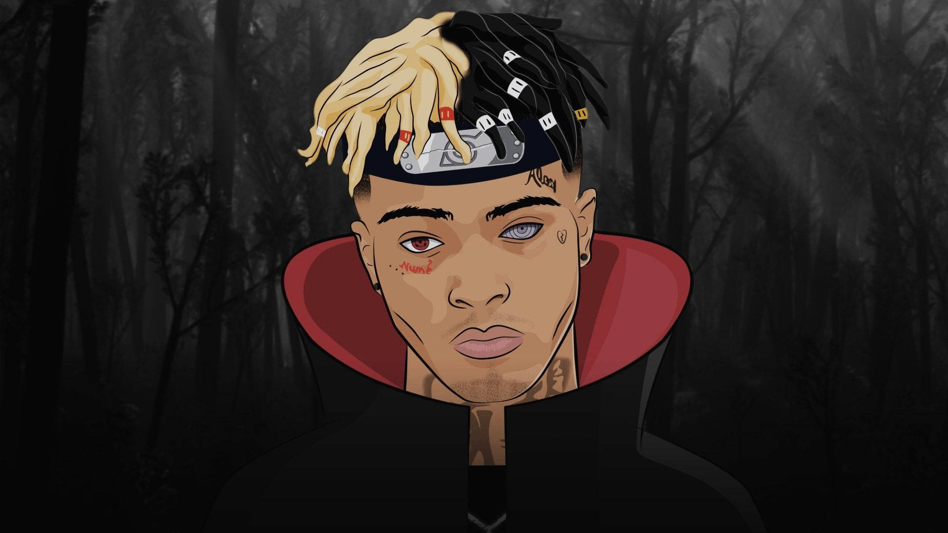 Xxxtentacion Anime i berømt Akatsuki-kappe Bakgrunner
