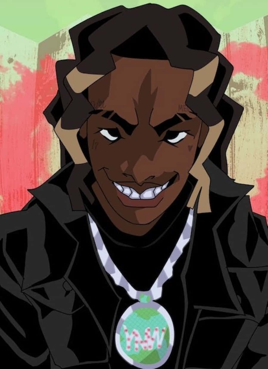 YNW Melly i animert stil Bakgrunner