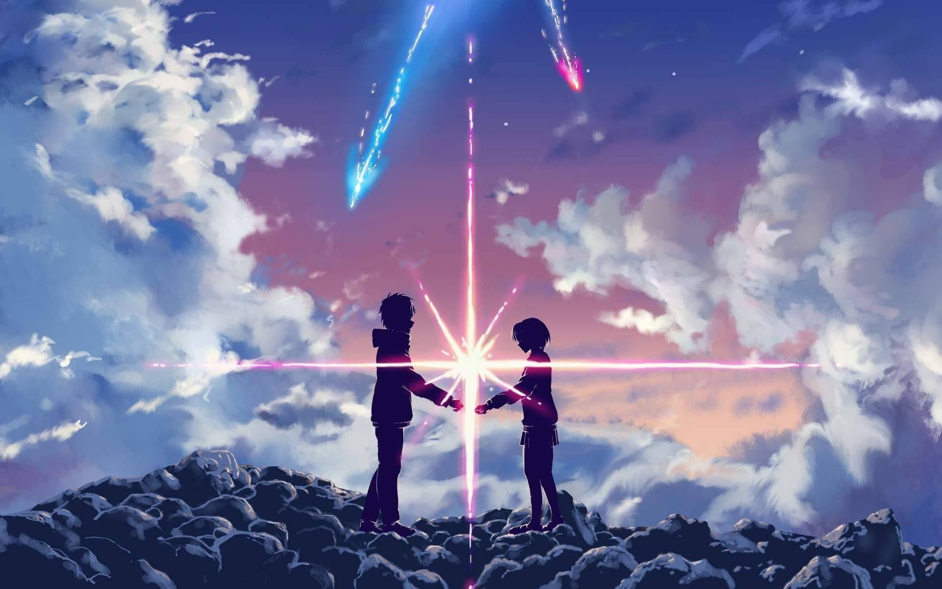 Your Name estetisk anime-par Bakgrunner