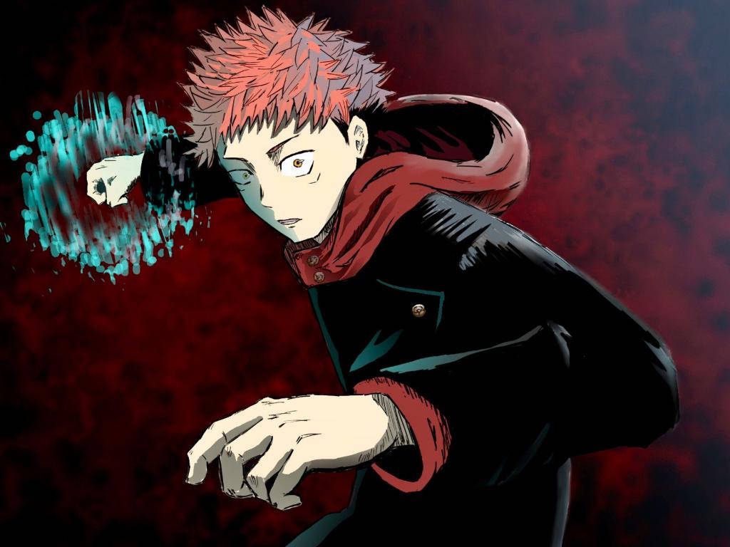 Yuji Itadori utløser sin Black Flash i Jujutsu Kaisen Bakgrunner