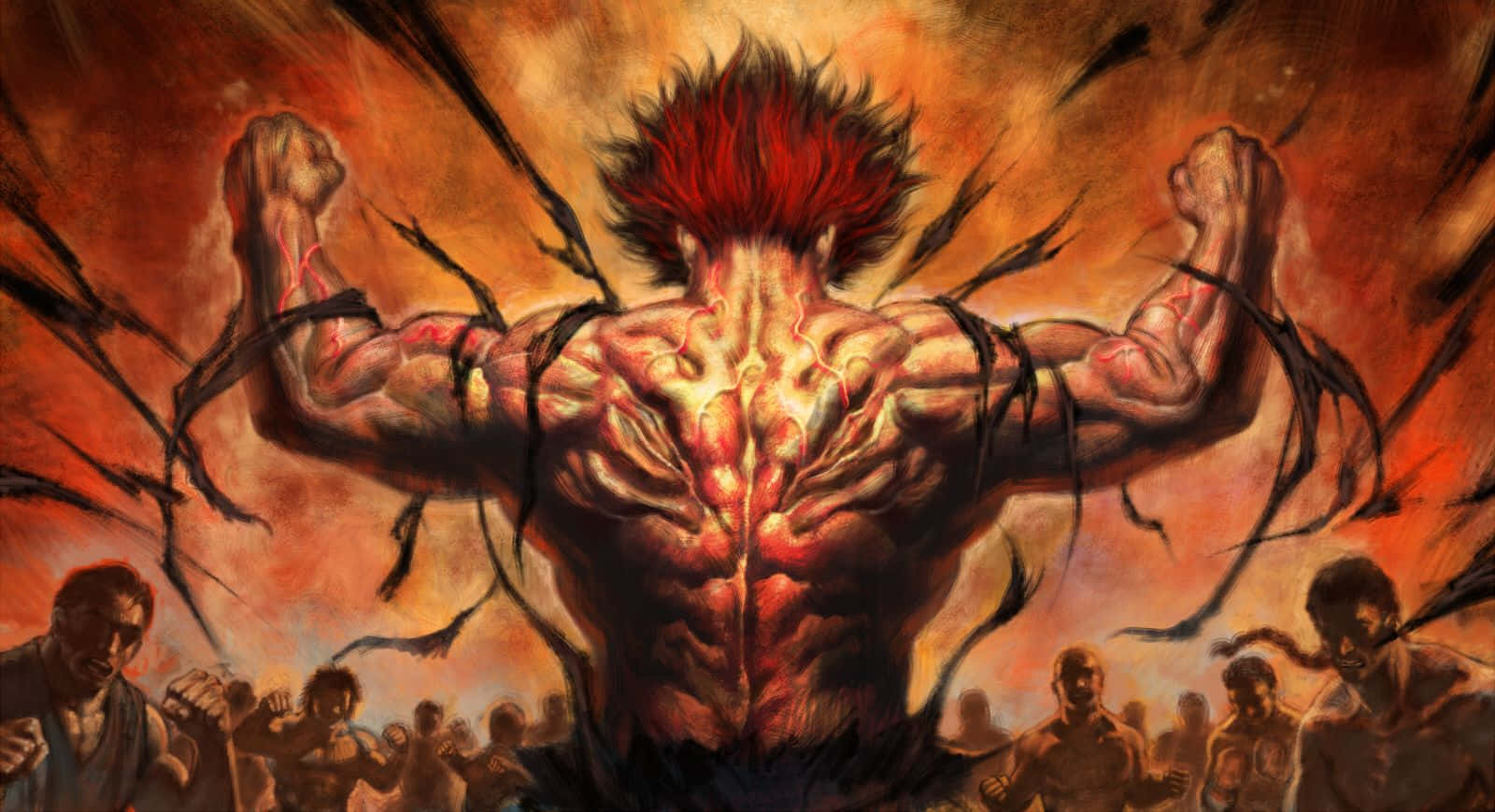 Yujiro Hanma Anime skrivebordsbakgrunn Bakgrunner