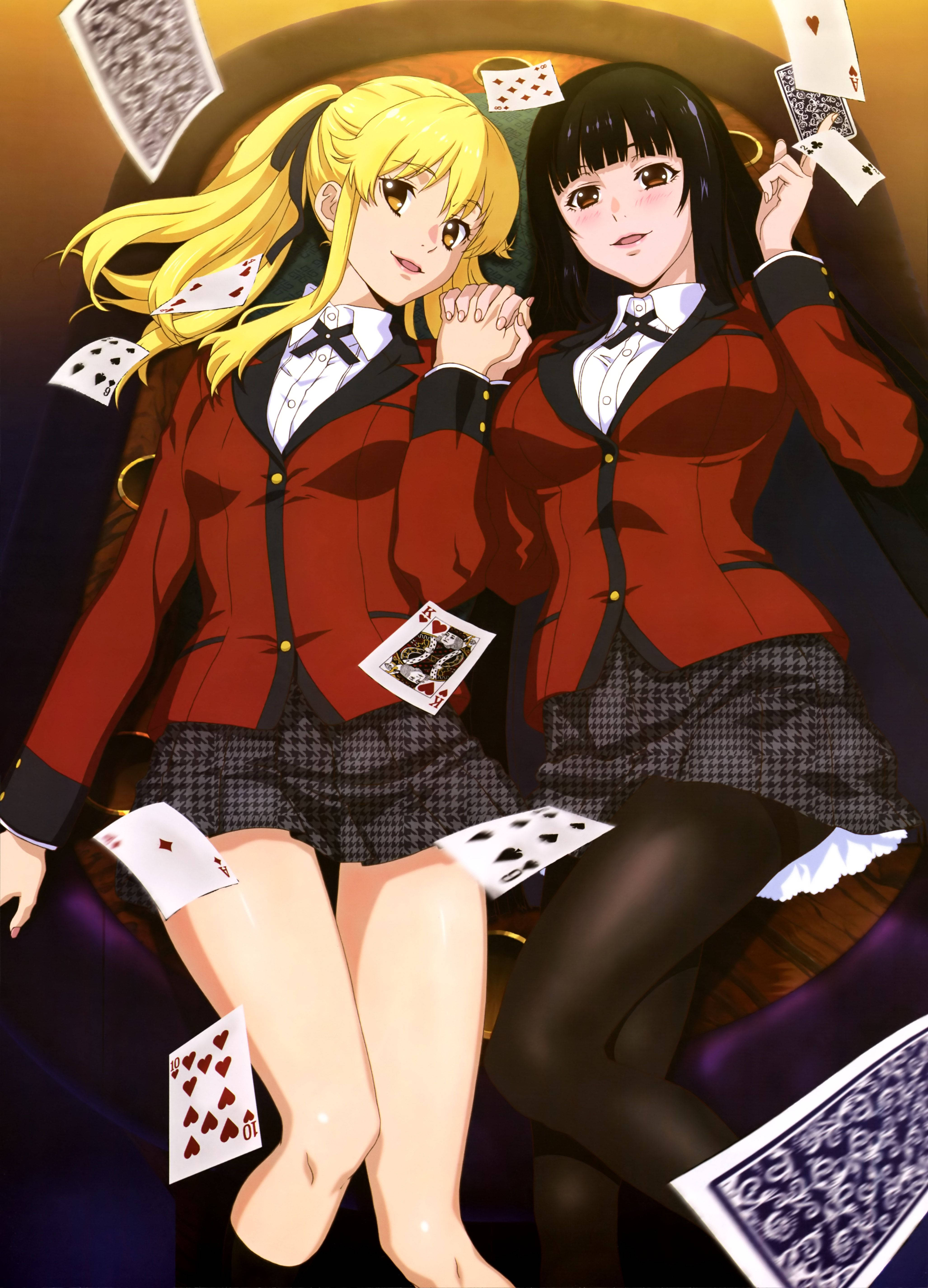 Yumeko Jabami og Mary Saotome, de to nøkkelspillerne i Kakegurui Bakgrunner