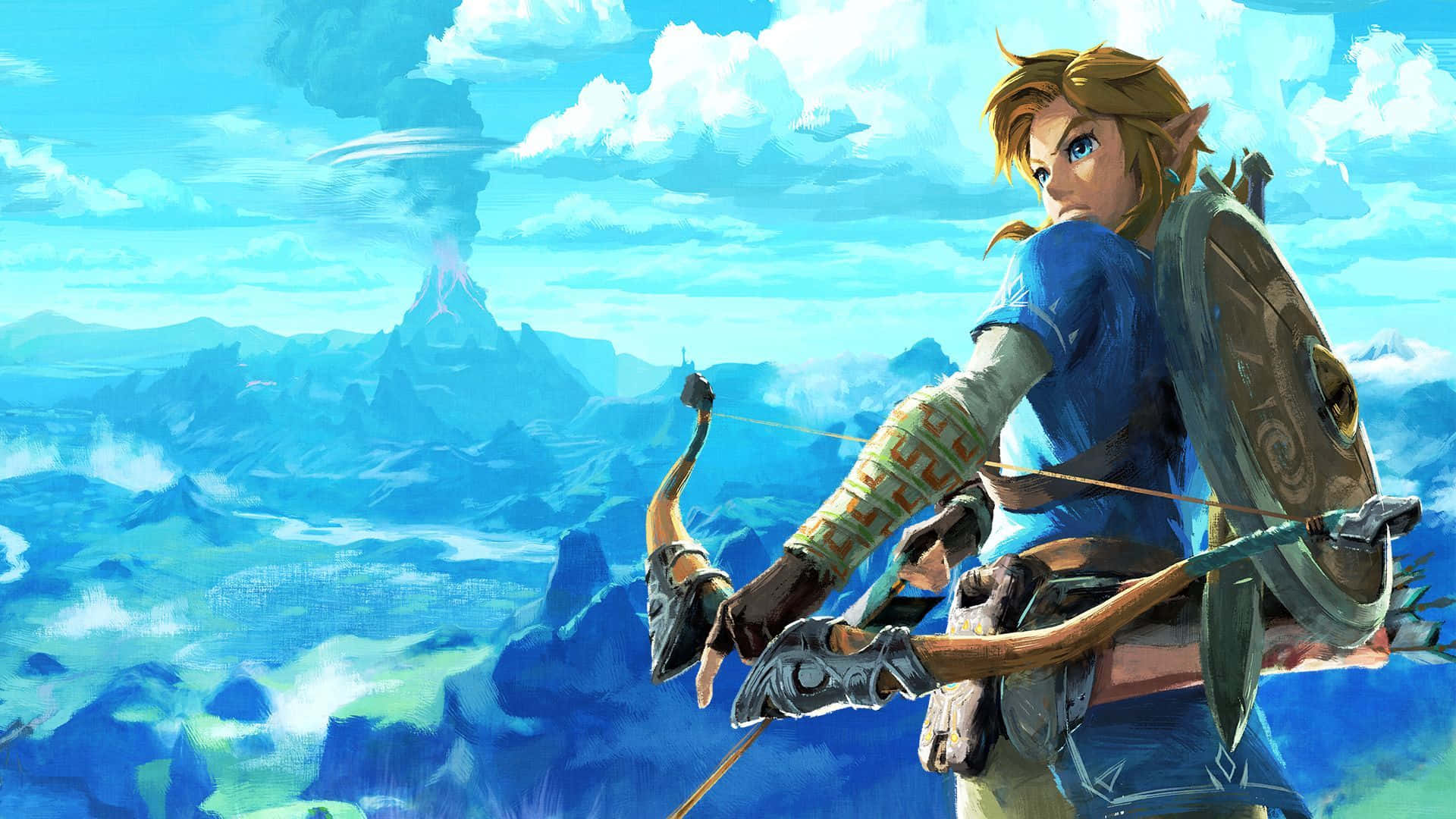 Zelda Botw Link tegner buen sin Bakgrunner