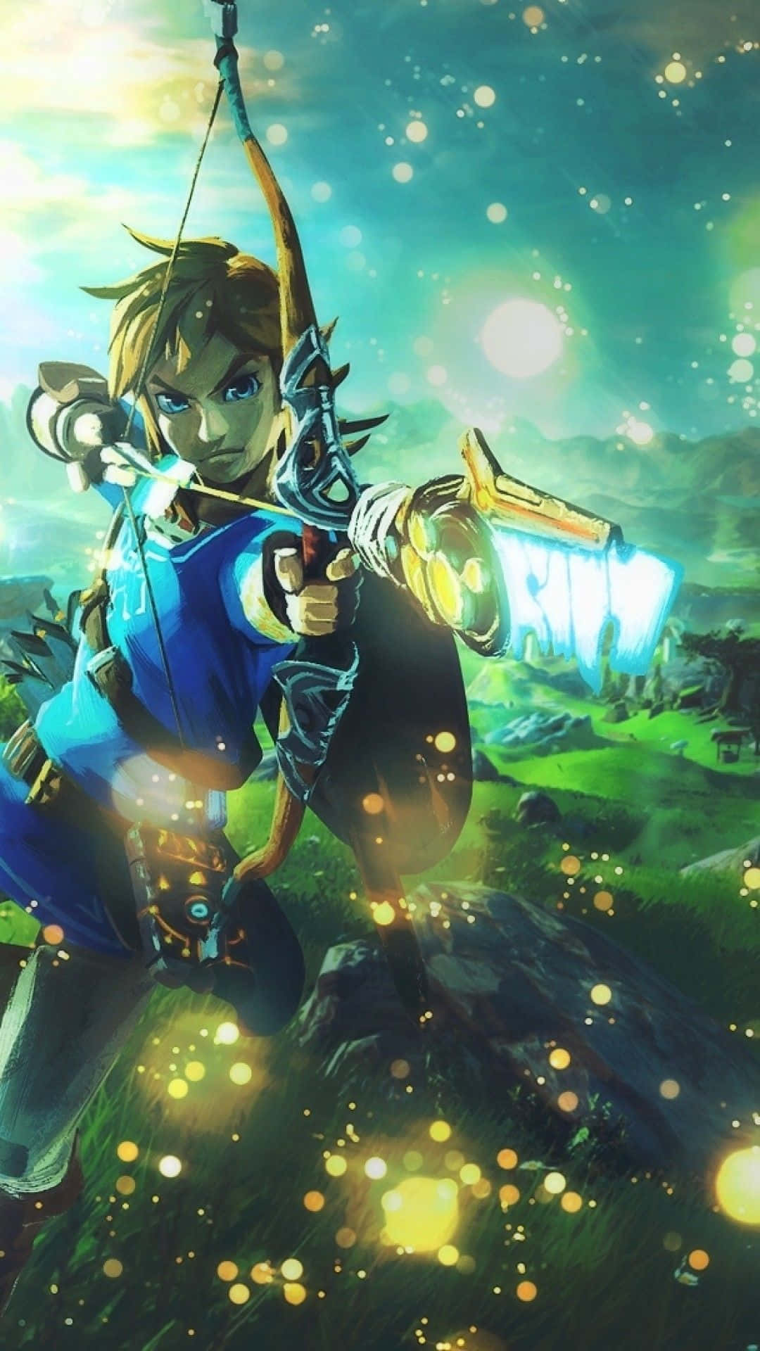 Zelda Botw Link Bue Og Pil Bakgrunner