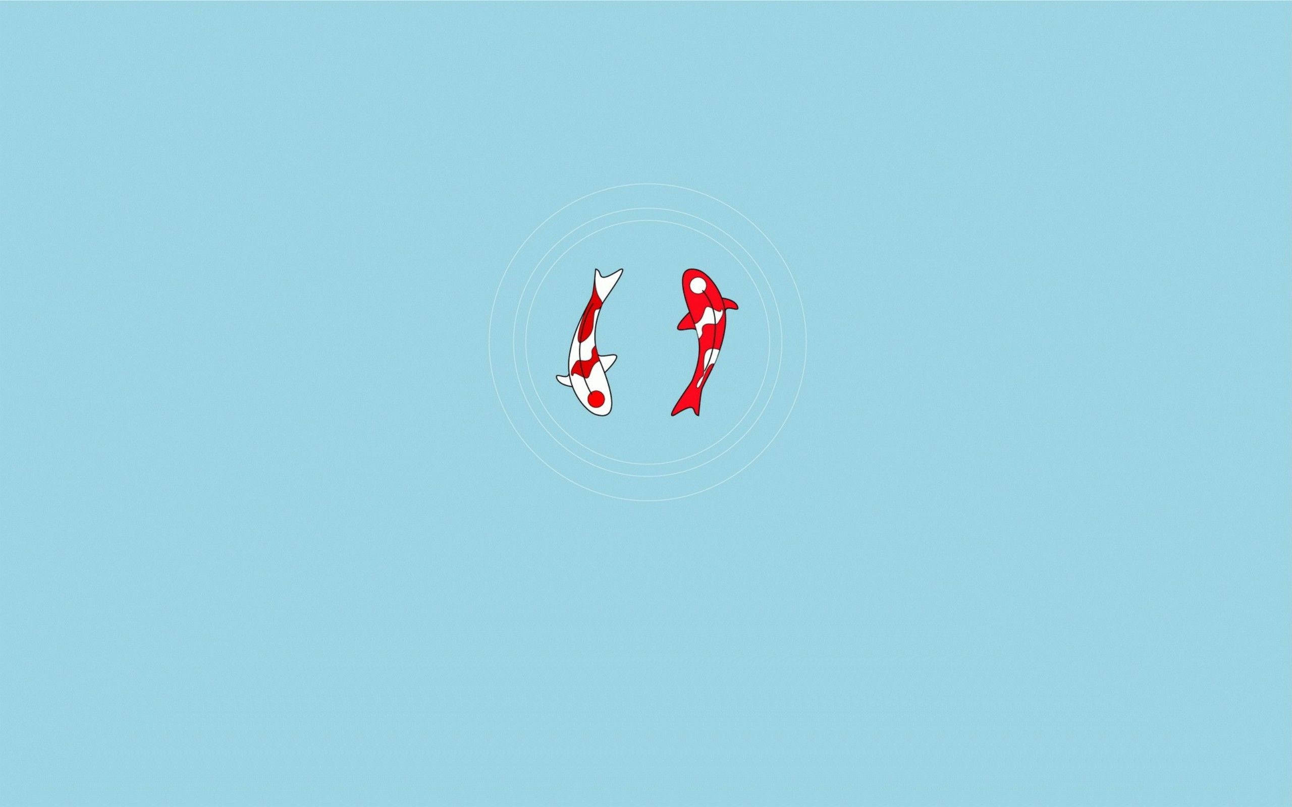 Zen Fisk Minimalistisk Laptop Kunst Bakgrunner