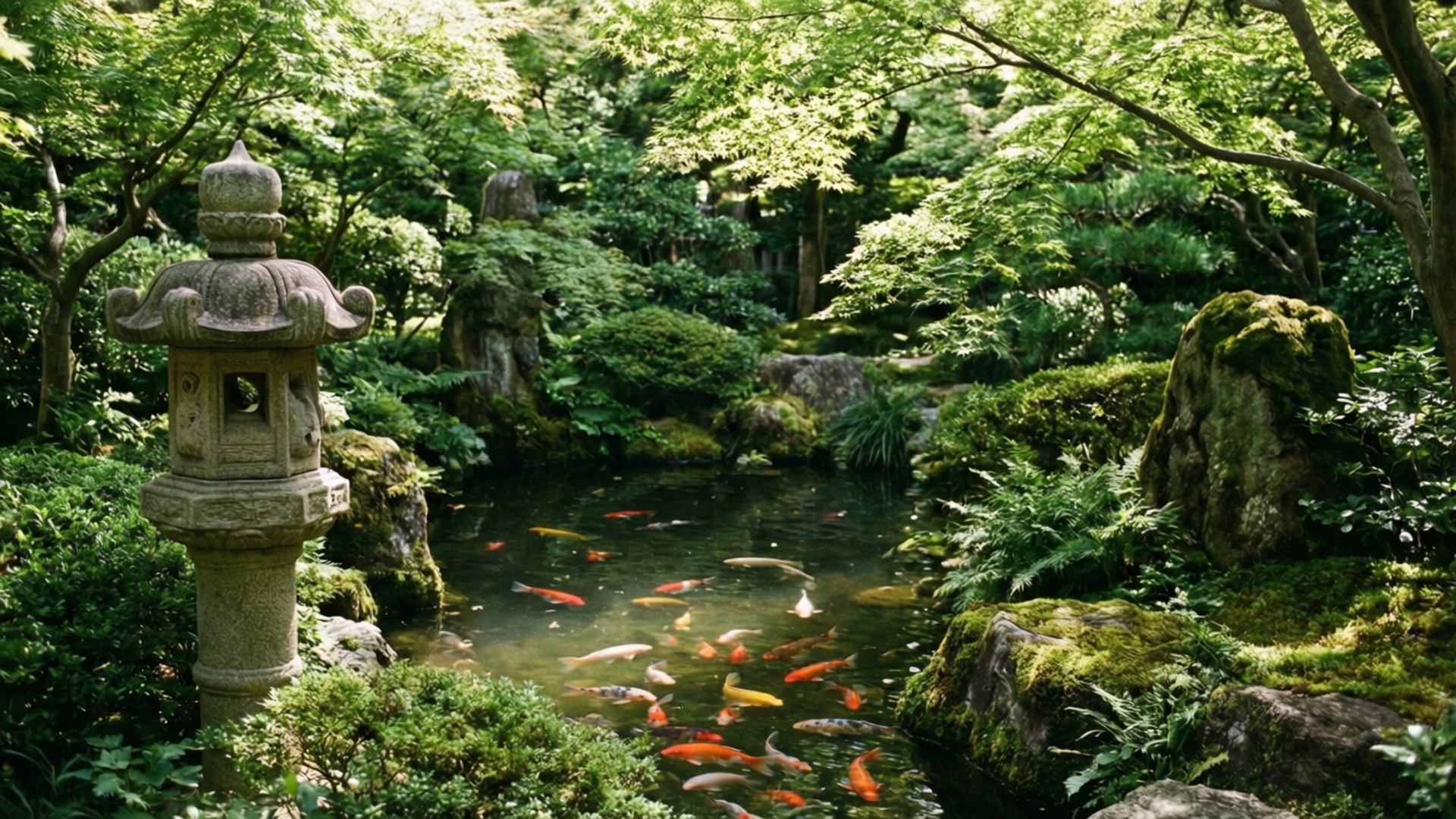 Zen-hage Koi Bakgrunner