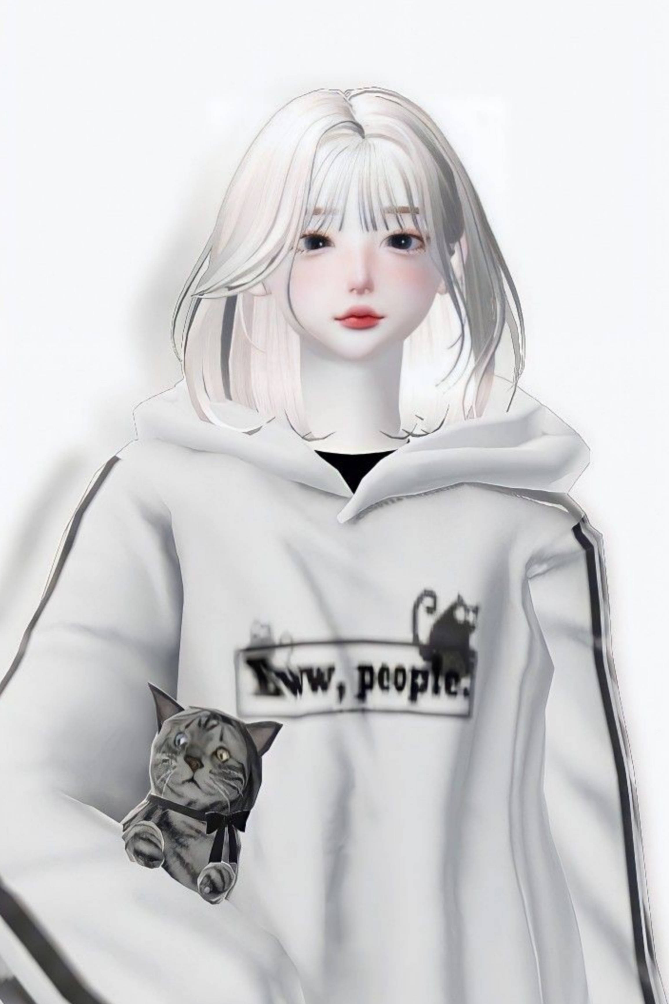 Zepeto hvit estetisk jente Bakgrunner
