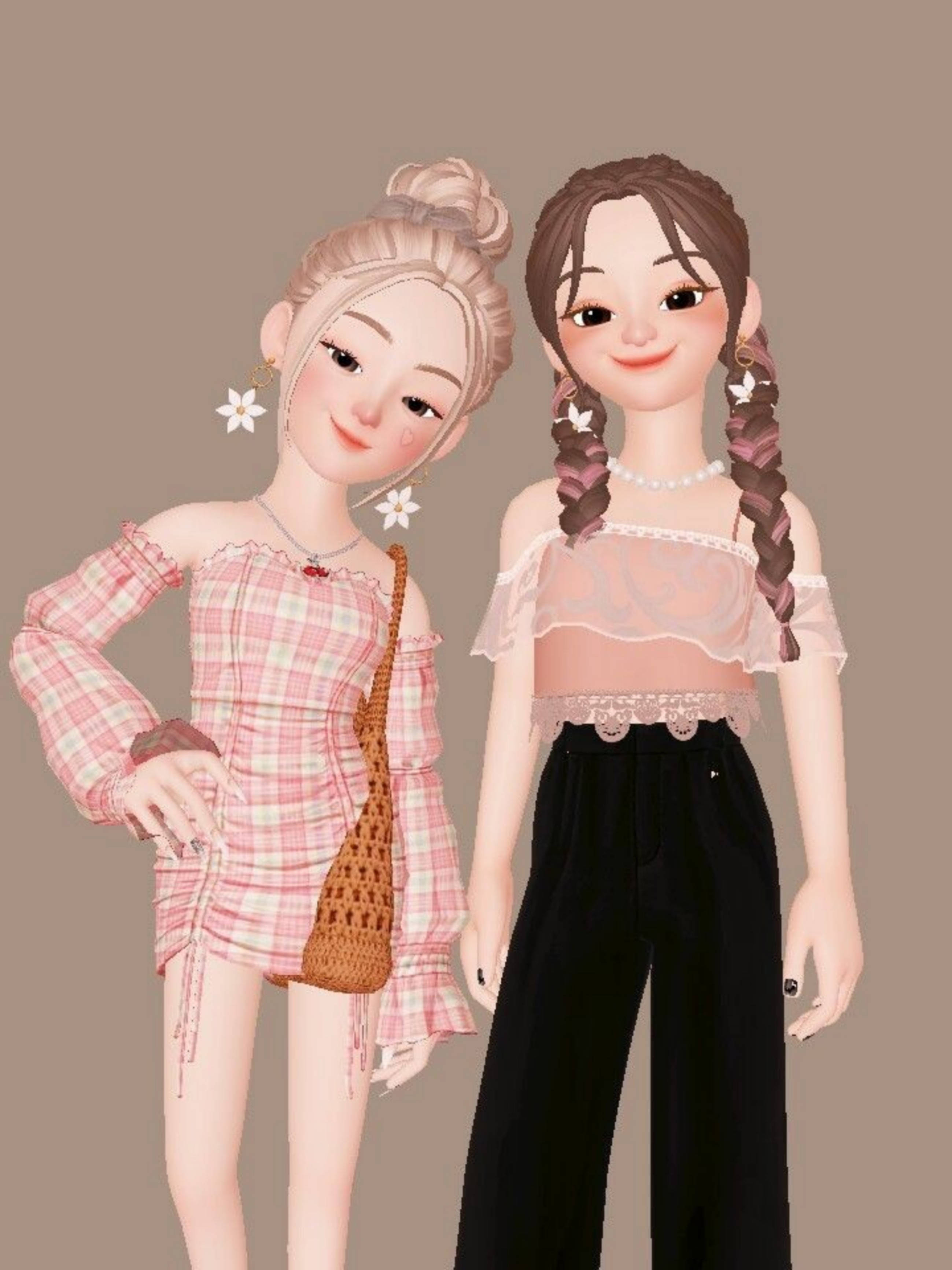 Zepeto moteriktige tegneseriejenter Bakgrunner