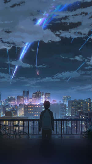 2016 Your Name Anime Bygning — Anime landskap GIF Bakgrunner