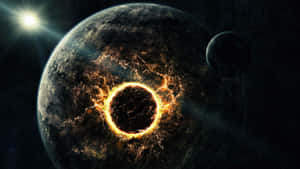 4k Universe Ond Planet — 4K space GIF Bakgrunner