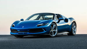 5120X1440 Blå Ferrari-bil