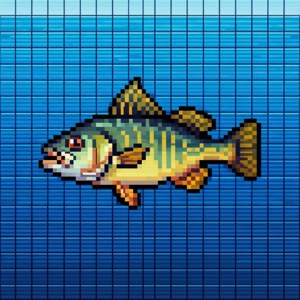 Retro-pikselkunst av en brasme i 8-bit-stil. — Pixel Watch 4 Bakgrunner