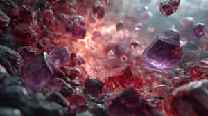 krystaller, abstrakt, fantasy, geologi, glødende, vulkansk, terreng, magisk, formasjon, mineral, uvirkelig, science fiction, struktur, tekstur, edelsten — 2560x1440 Bakgrunner