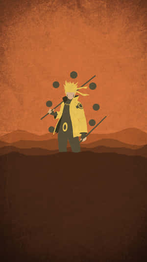 Actionfylt Naruto Uzumaki Telefonbakgrunn — Naruto telefon GIF Bakgrunner