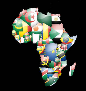 Afrika Kart Med Flagg bakgrunnsbilde — Galaxy Z Flip7 FE Bakgrunner
