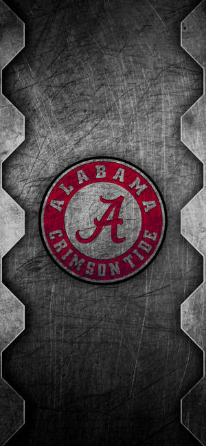 Alabama Crimson Tide Risset Metallkunst bakgrunnsbilde — iPhone 13 Mini Bakgrunner