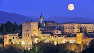 Alhambra-månen nattehimmel — Nattehimmel GIF Bakgrunner
