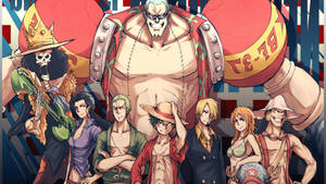 Vakker fan art av Stråhatt-gjengen i One Piece-bakgrunnsbilde.