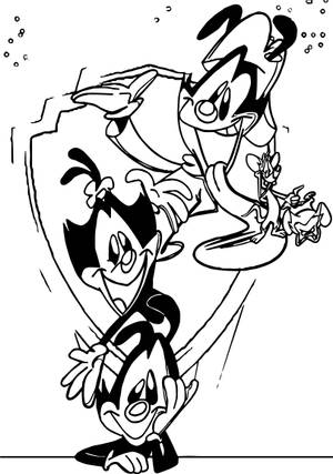 Bakgrunnsbilde med Animaniacs' Warner-søsken skissekunst — OnePlus Pad Go 2 Bakgrunner