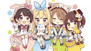 Anime-barn fargerike kjoler bakgrunnsbilde — Anime barn Bakgrunner