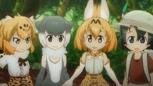 Anime-barn i dyrekostyme bakgrunnsbilde — Anime barn Bakgrunner