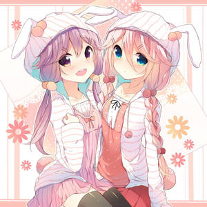 Bakgrunnsbilde med anime-barn med kaninører — Anime barn Bakgrunner