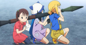 Anime-barn med rakettkaster bakgrunnsbilde