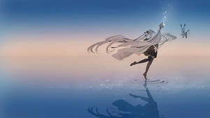Anime dans rolig hav bakgrunn — Anime dans Bakgrunner