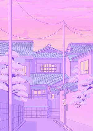 Anime Gate Pastellhimmel Bakgrunn Bakgrunnsbilde — IQOO Pad5c Bakgrunner