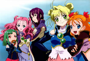 Anime lesbiske Simoun-karakterer bakgrunnsbilde — Anime lesbisk Bakgrunner