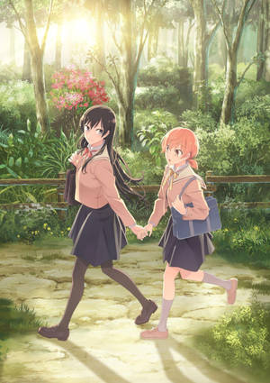 Anime-lesbiske i skogen bakgrunnsbilde — Anime lesbisk Bakgrunner