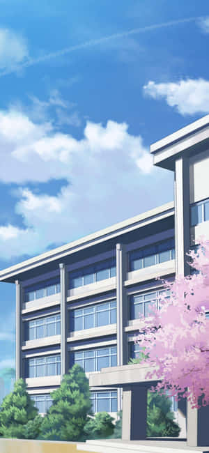 Anime skolebygning Sakura — Vivo X300 Ultra Bakgrunner