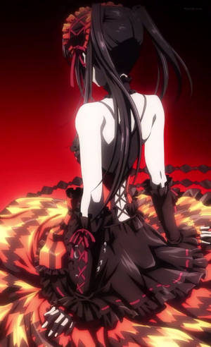 Anime Waifu Kurumi Tokisaki Rød Estetisk Kjole — Xiaomi Pad Mini Bakgrunner