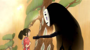 Bakgrunnsbilde med animebarn fra Chihiro og heksene — Anime barn Bakgrunner
