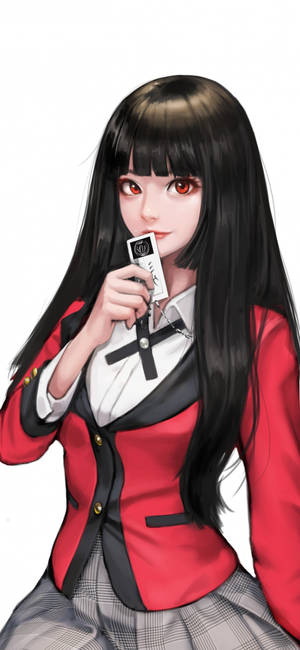 Animejente Yumeko Jabami bakgrunnsbilde — iPhone 11 Pro Bakgrunner